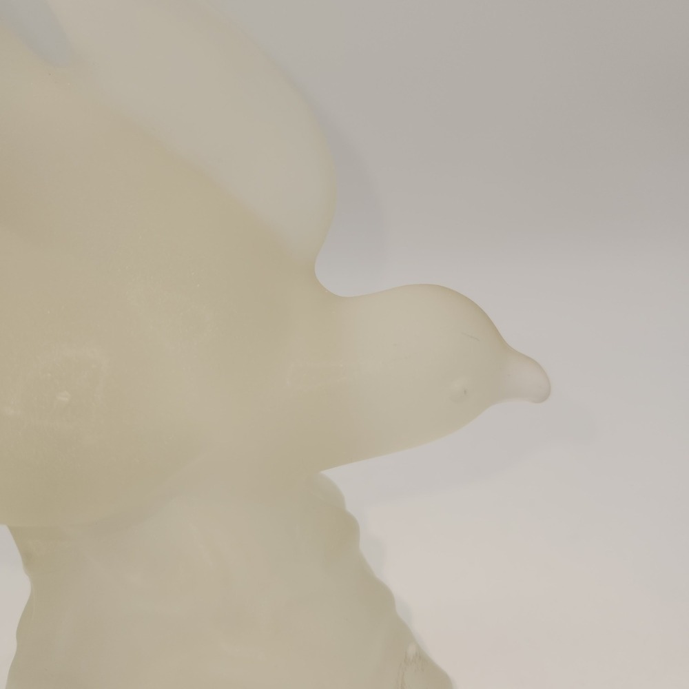 Vintage MCM Frosted L.E. Smith Satin Clear Glass Bird In Flight Molded Figurine - Picture 3 of 7